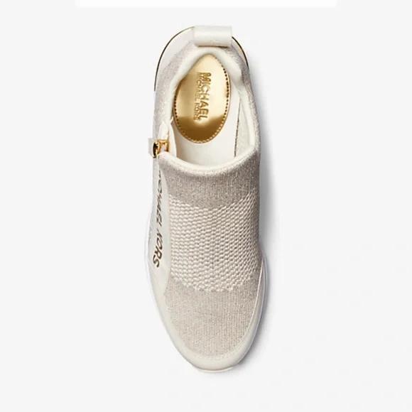Women’s Michael Kors Willis Metallic Stretch Knit Trainer size 10 - Picture 4 of 12